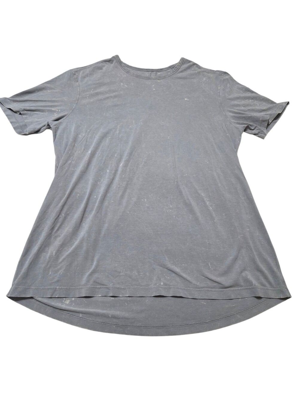 Lululemon Short Sleeve Athletic T Shirt Men's Size Large Gray Bleach Splatter L2